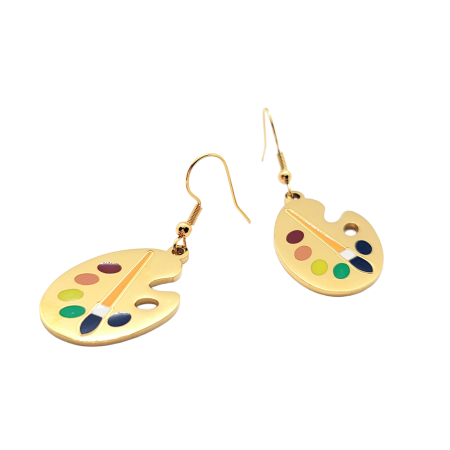 Earrings steel gold palet2